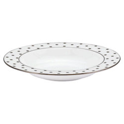 kate spade new york Larabee Road Platinum Bone China Pasta Bowl, Silver/ White